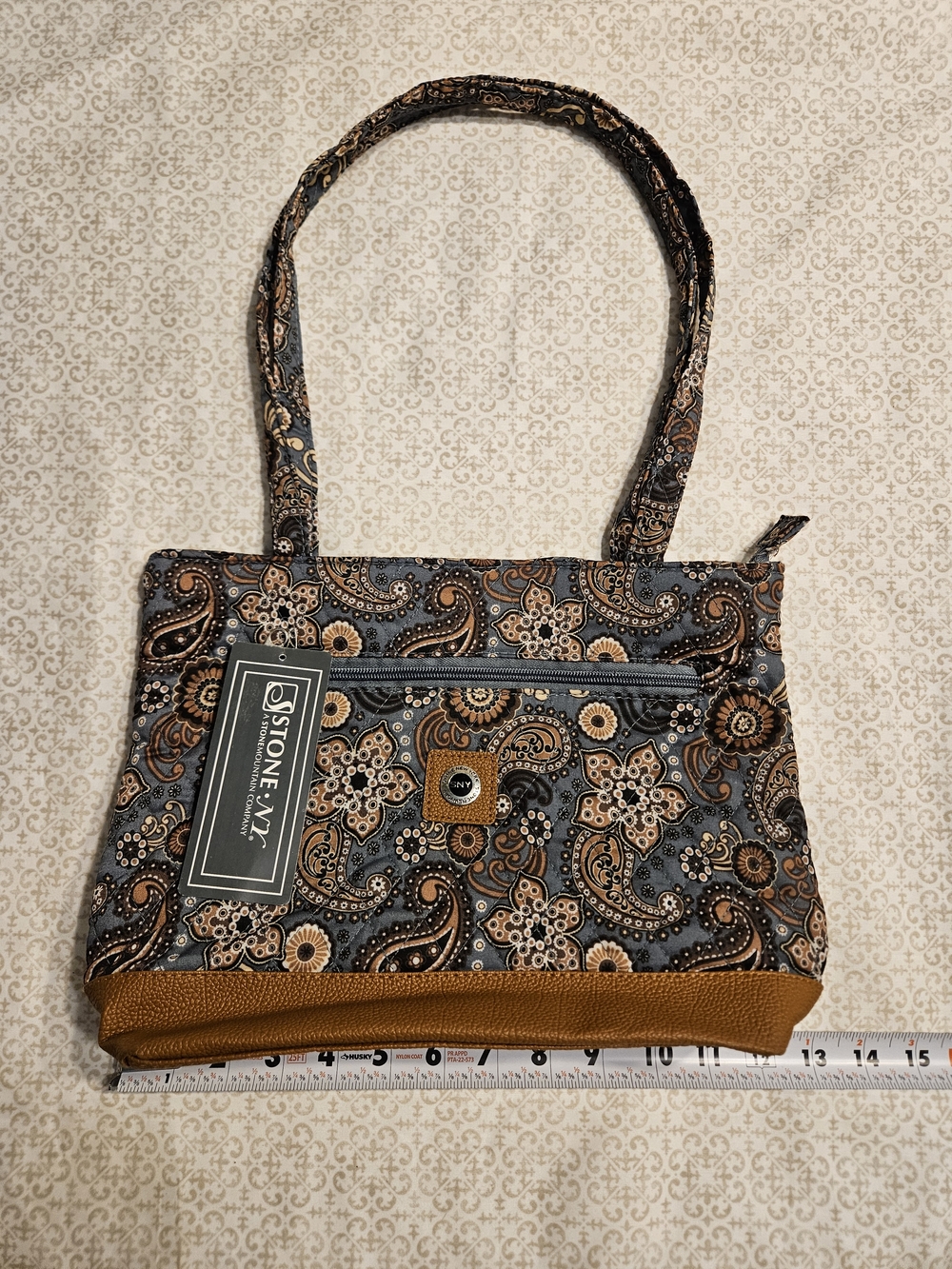 Stone NY Quilted Paisley-patterned Shoulder Bag Tote Handbag Purse Boho Hippie